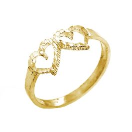 Mary Jewellery Children's Double Diamond Cut Heart Ring