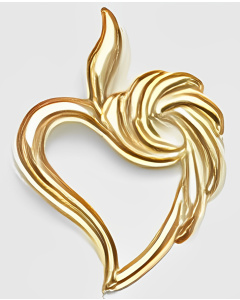 10K Yellow Gold Fancy Heart Pendant