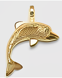 10K Yellow Gold Dolphin Brushed Charm