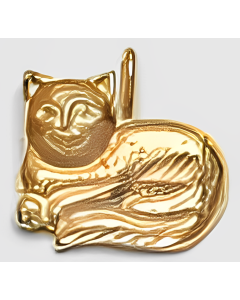 10K Yellow Gold Cat Charm