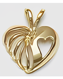 10K Yellow Gold Double Heart Cut Out Pendant