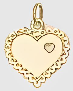 10K Yellow Gold Cute Double Heart Charm