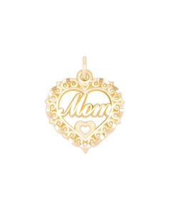 Mom Charm in Heart Lace Frame