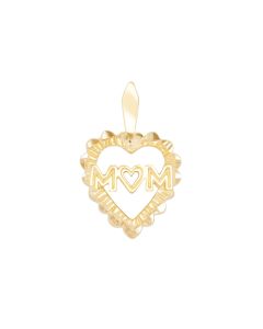 Small Mom Charm with Heart in Heart Frame