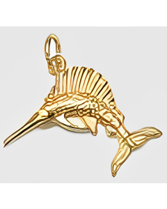 10K Yellow Gold Swordfish Charm