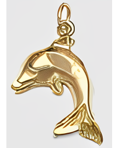 10K Yellow Gold Dolphin in the Air Charm