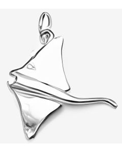 Silver 3D String Ray Charm