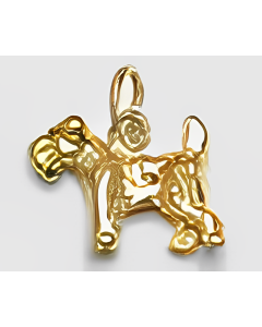 10K Yellow Gold 3D Terrier Dog Charm
