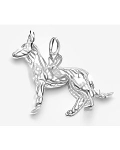 Silver 3D German Shepherd Dog Charm