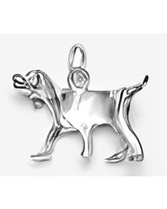 Silver 3D Irish Settler Dog Charm