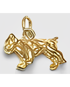 10K Yellow Gold 3D Bulldog Charm