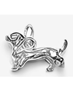 Silver Tiny 3D Dachshund Dog Charm