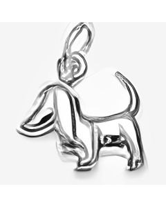 Silver Dachshund Dog Charm