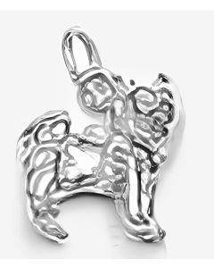 Silver 3D Chihuahua Dog Charm