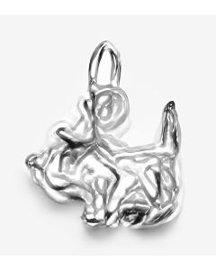 Silver 3D Yorkshire Terrier Dog Charm
