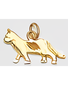 10K Yellow Gold Walking Cat Charm