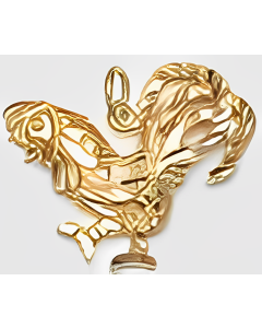 10K Yellow Gold Rooster Pendant