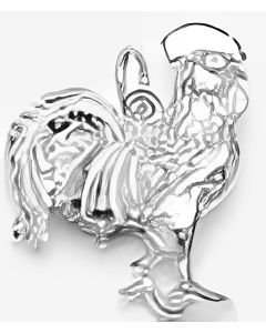 Silver 3D Rooster Pendant