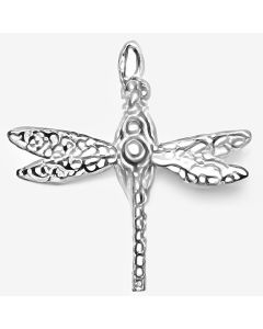 Silver 3D Dragonfly Charm