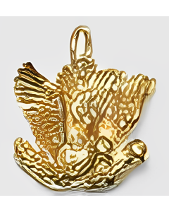 10K Yellow Gold 3D Turtledoves Charm