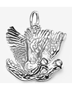 Silver 3D Turtledoves Charm