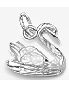 Silver 3D Swan Charm
