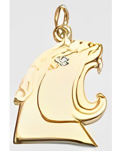 10K Yellow Gold Cougar's Mouth Opened Charm