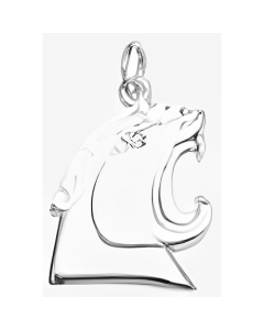 Silver Cougar's Mouth Opened Pendant