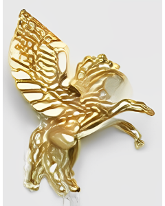 10K Yellow Gold 3D Pegasus Pendant