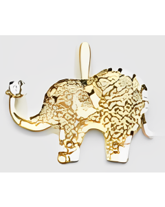 10K Yellow Gold C.Z. Elephant Pendant