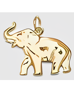 10K Yellow Gold Elephant Pendant