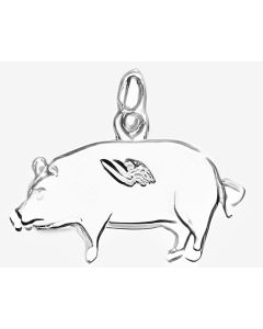 Silver Pig Charm