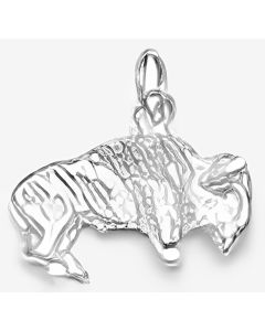 Silver 3D Buffalo Charm