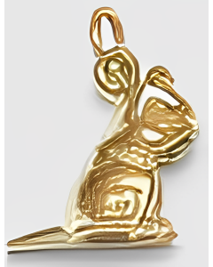 10K Yellow Gold 3D Squirrel Charm