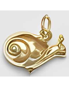 10K Yellow Gold 3D Snail Charm
