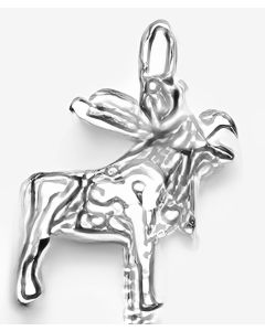 Silver 3D Moose Charm