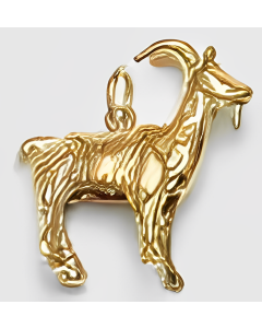 10K Yellow Gold 3D Billy Goat Charm