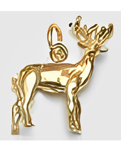 10K Yellow Gold 3D Elk Charm