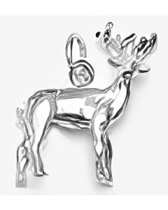 Silver 3D Elk Charm
