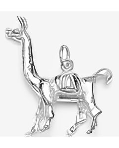Silver 3D Llama Pendant