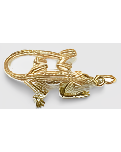 10K Yellow Gold 3D Iguana Charm