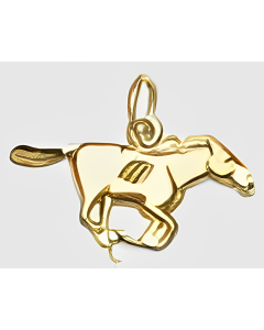 10K Yellow Gold Galloping Horse Charm