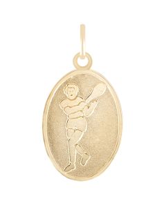 Tennis Player Charm Oval