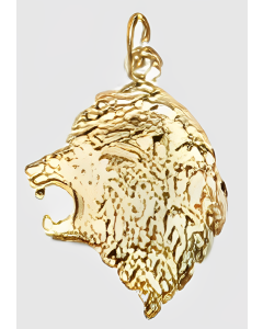 10K Yellow Gold Roaring Lion Charm